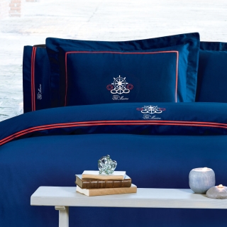 Pościel satyna bawełniana NAVY BLUE